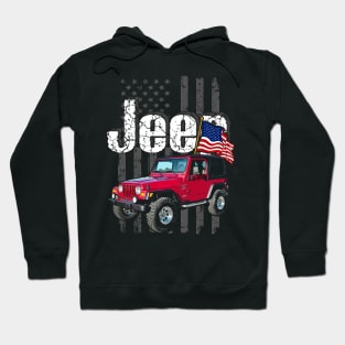 Jeep Wrangler TJ Jeepcar JEEP Flag Hoodie